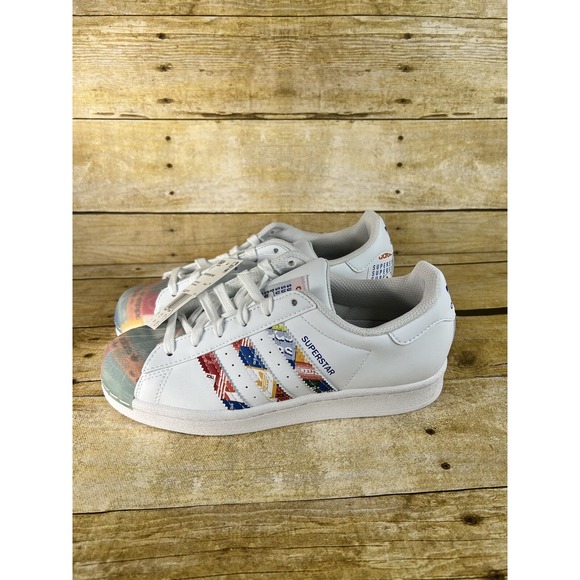 Adidas Superstar White Clear Shell Toe Shoes Sneakers Mens Size 5 GX2717‎